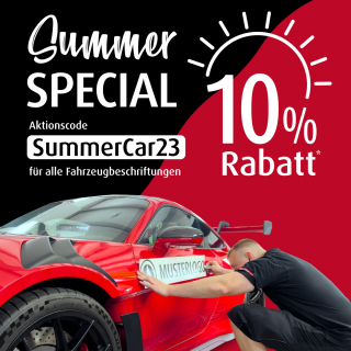 **AKTION BEENDET** Summer-Special: Fahrzeugbeschriftungen mit 10% Rabatt*!